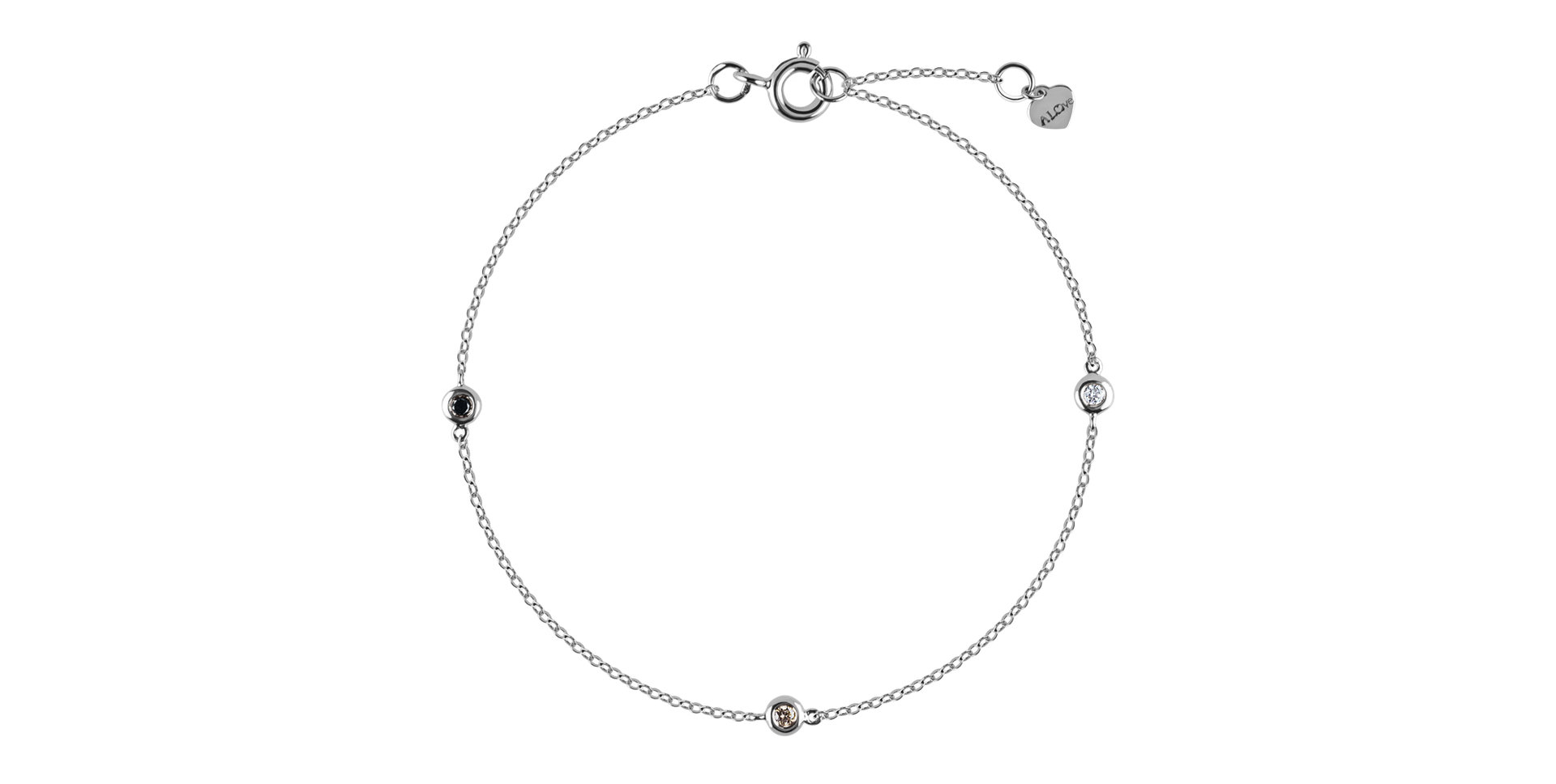 Bracelet with black and brown diamonds Dots