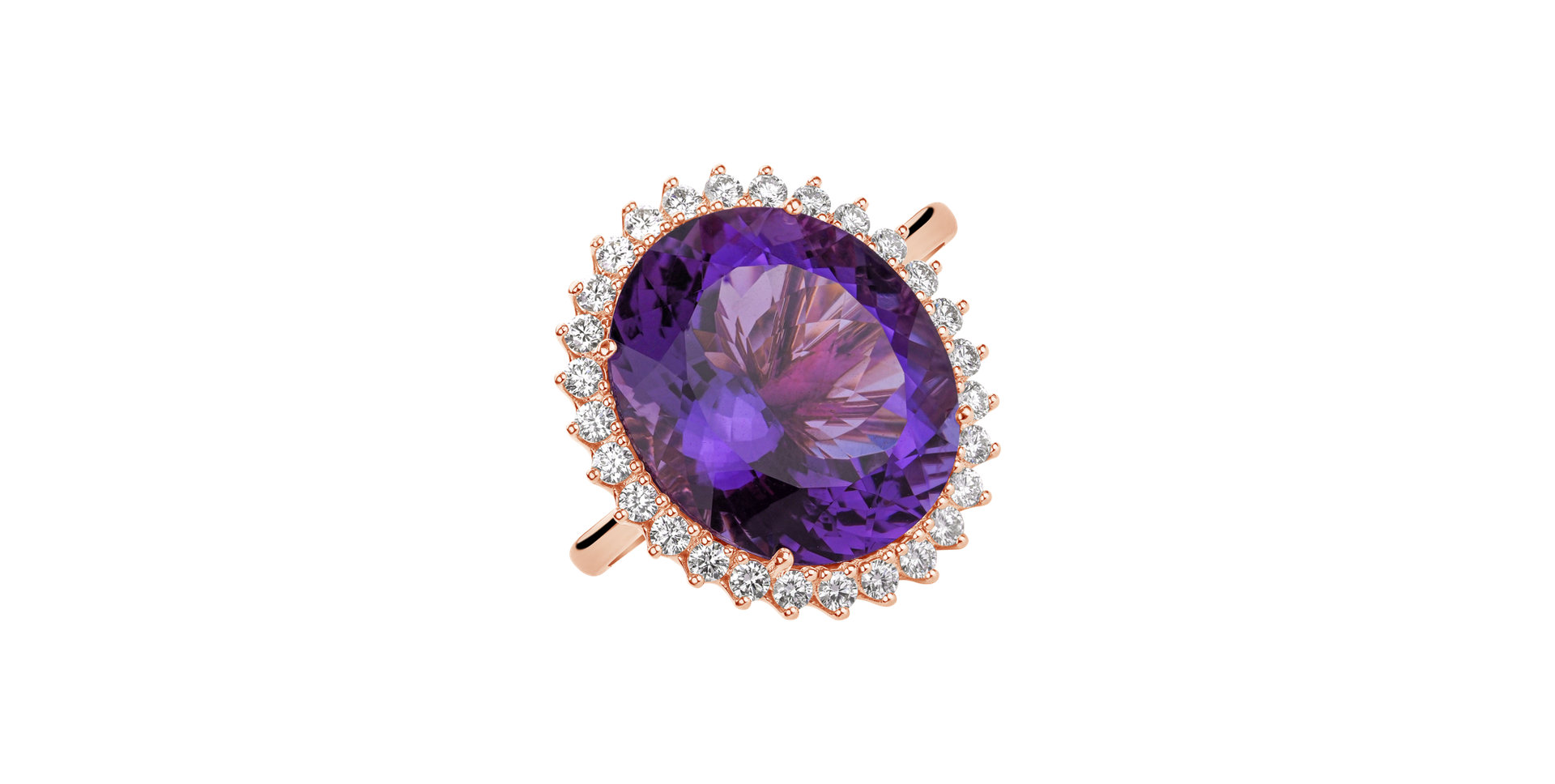 Diamond rings with Amethyst Infinite Treasure