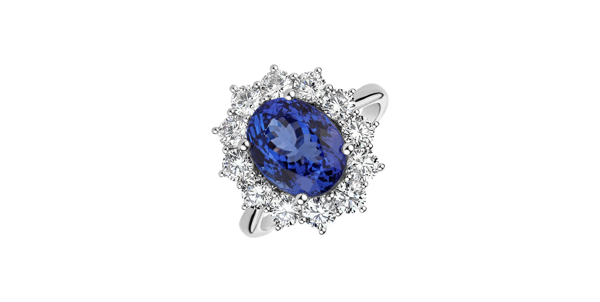 Diamond ring with Tanzanite Sky Goddess