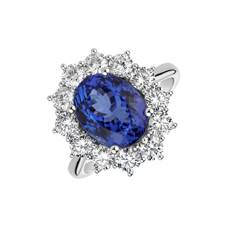 Diamond ring with Tanzanite Sky Goddess