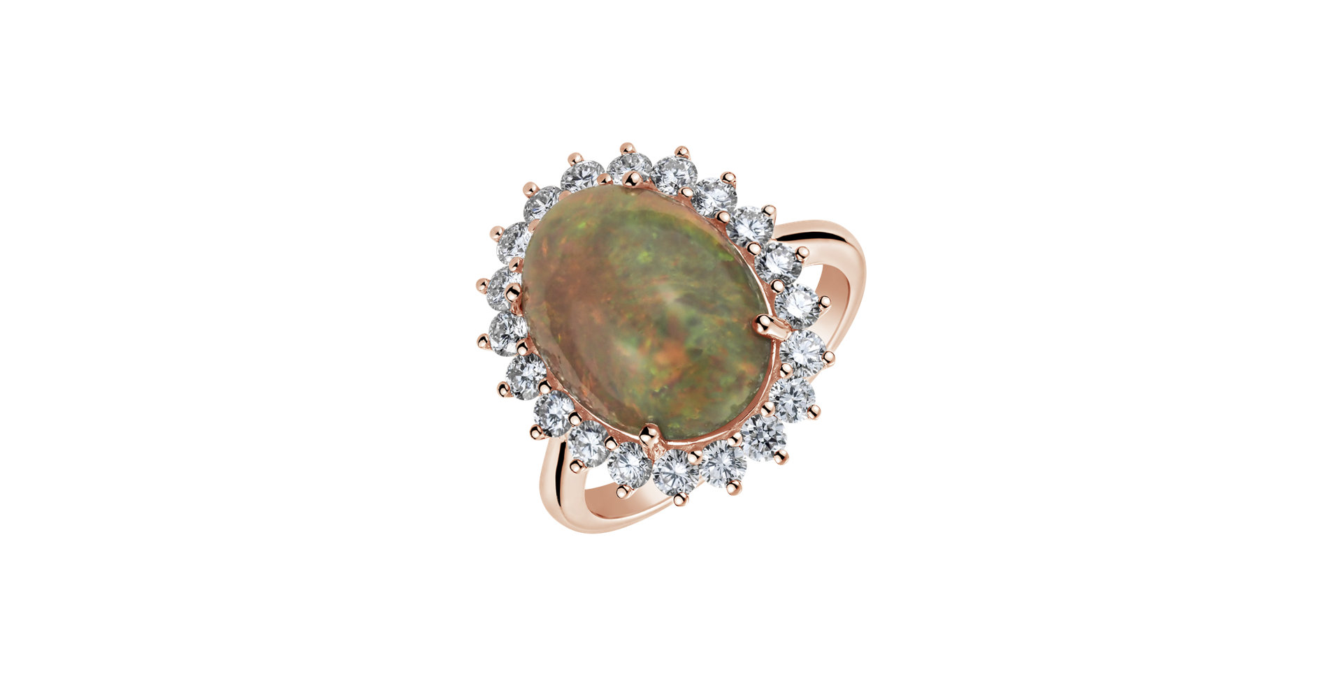 Diamond ring with Opal Diamond Czarina