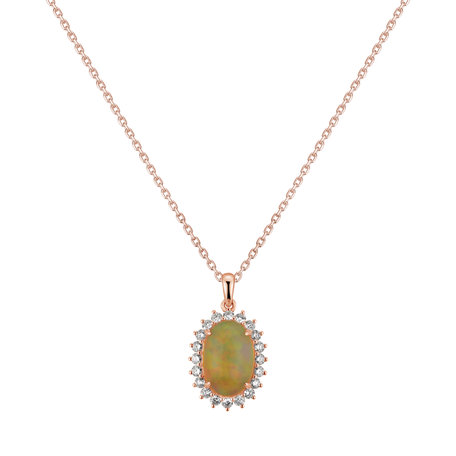 Diamond pendant with Opal Sun Mystery