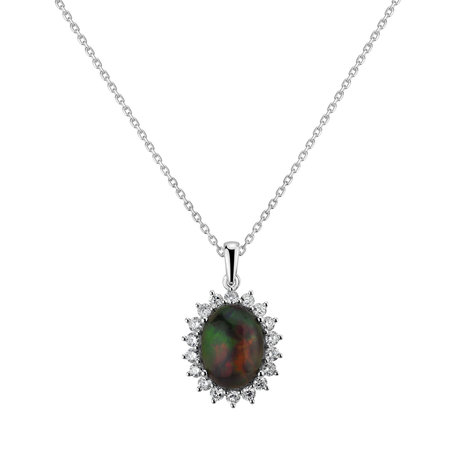 Diamond pendant with Opal Sun Mystery