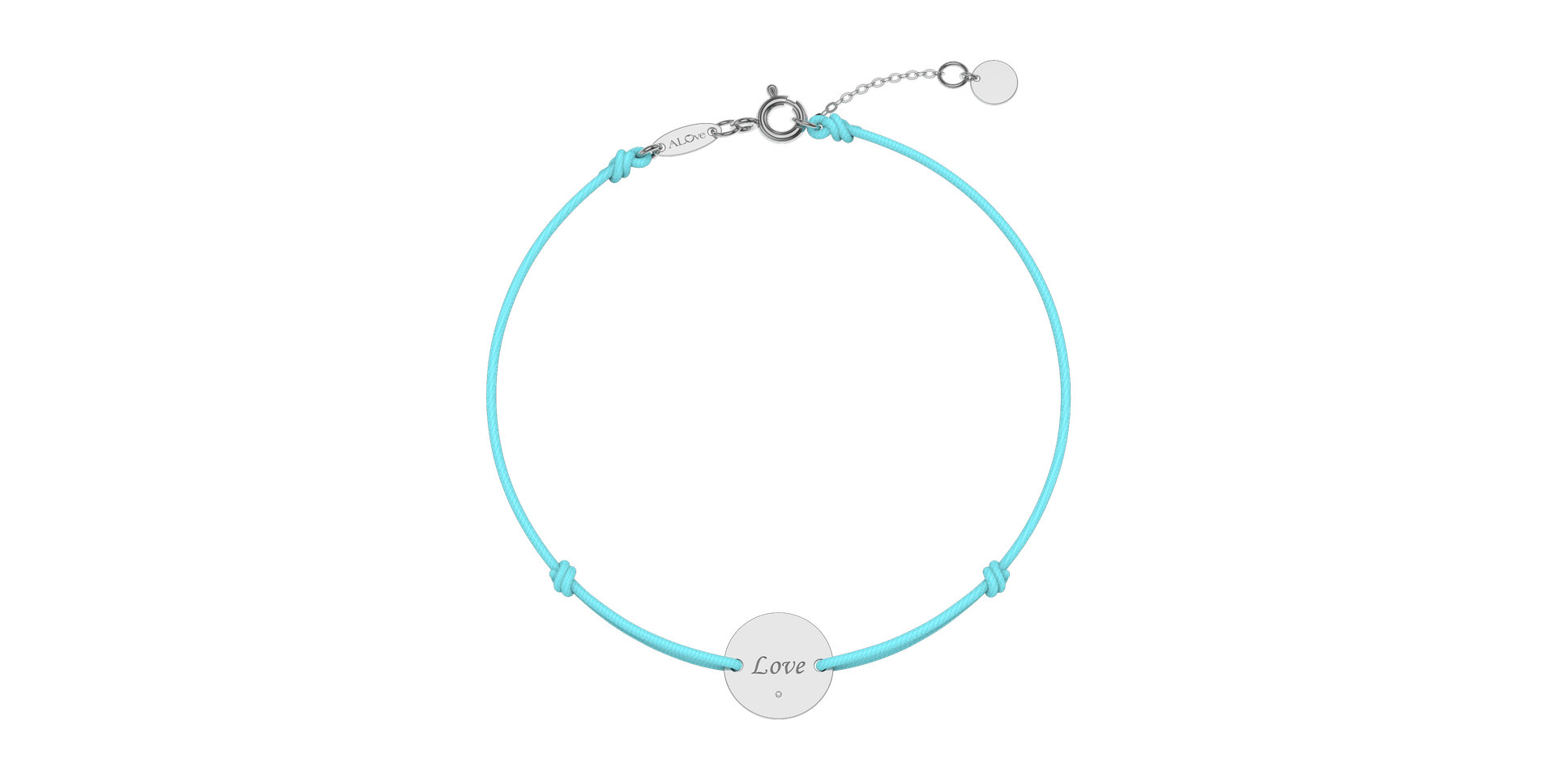 Diamond bracelet with cord Simple Love