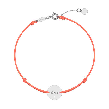 Diamond bracelet with cord Simple Love