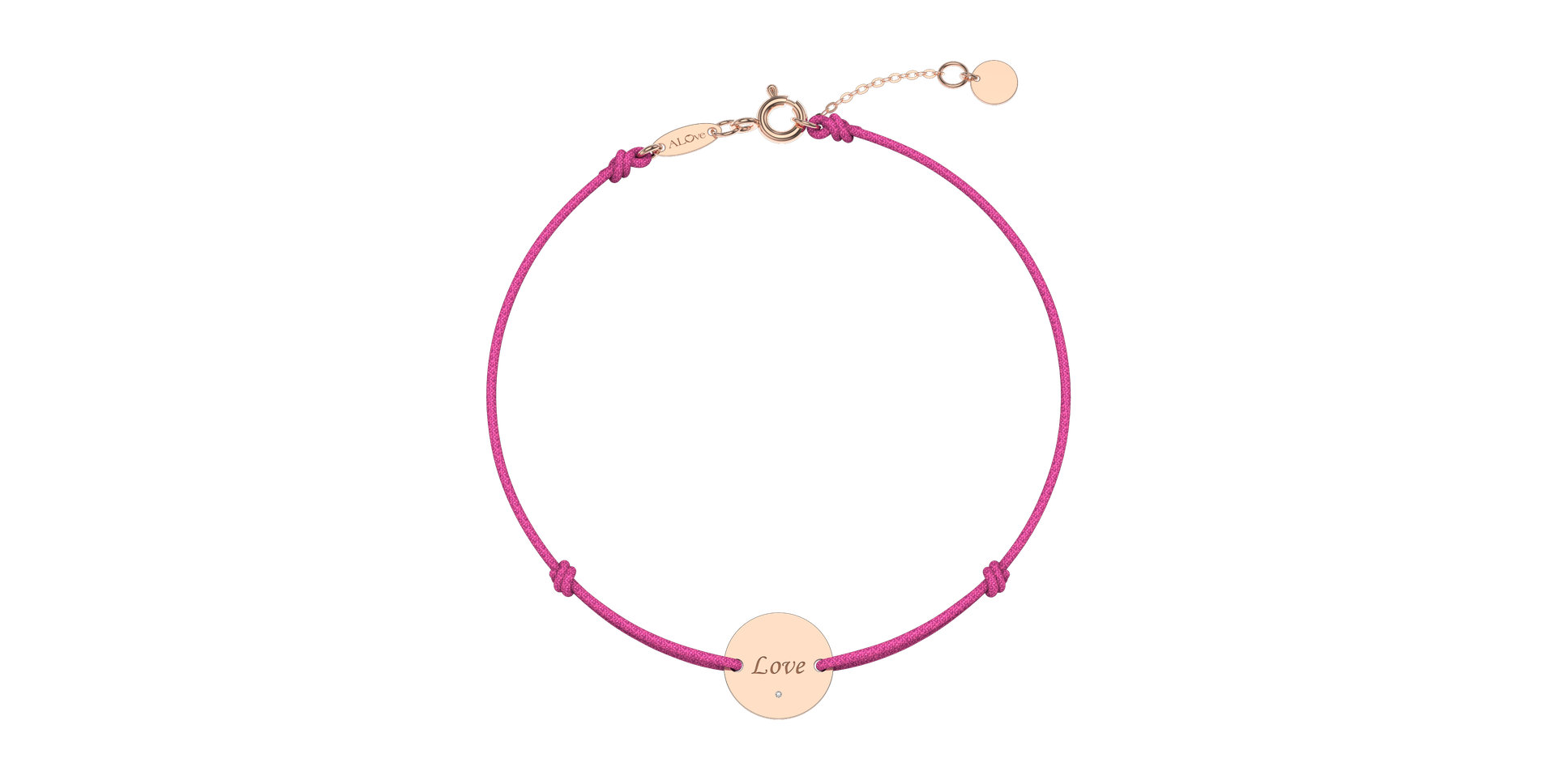 Diamond bracelet with cord Simple Love