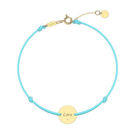 Diamond bracelet with cord Simple Love