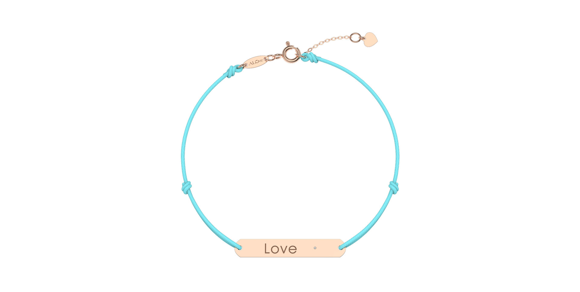 Diamond bracelet with cord Love
