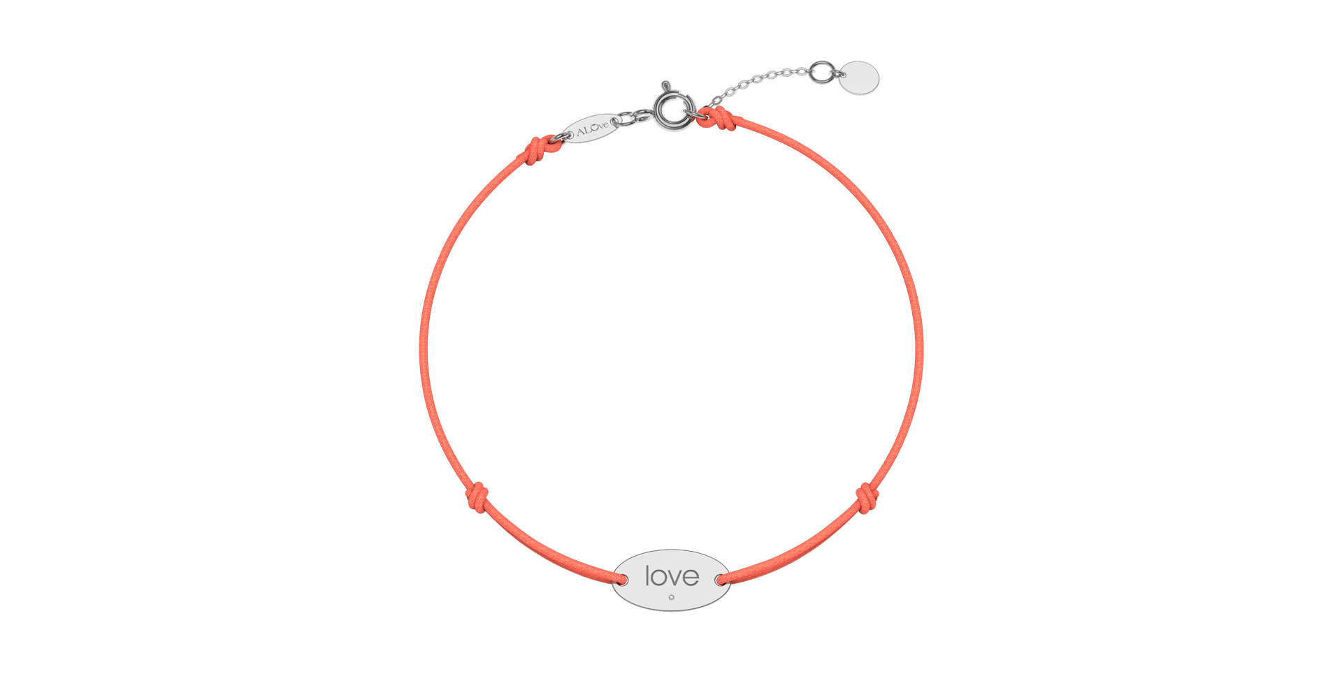 Diamond bracelet with cord Love