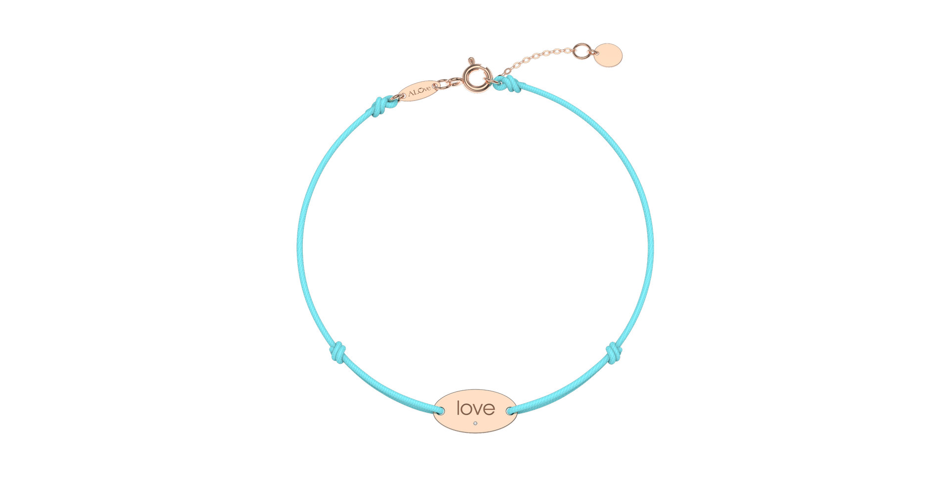 Diamond bracelet with cord Love