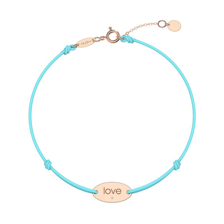 Diamond bracelet with cord Love