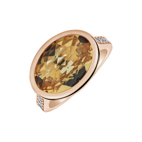Ring with Citrine and diamonds Hereafter
