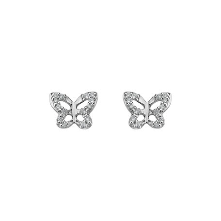 Diamond earrings Cute Butterfly