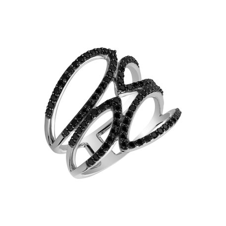 Ring with black diamonds Sun Lure