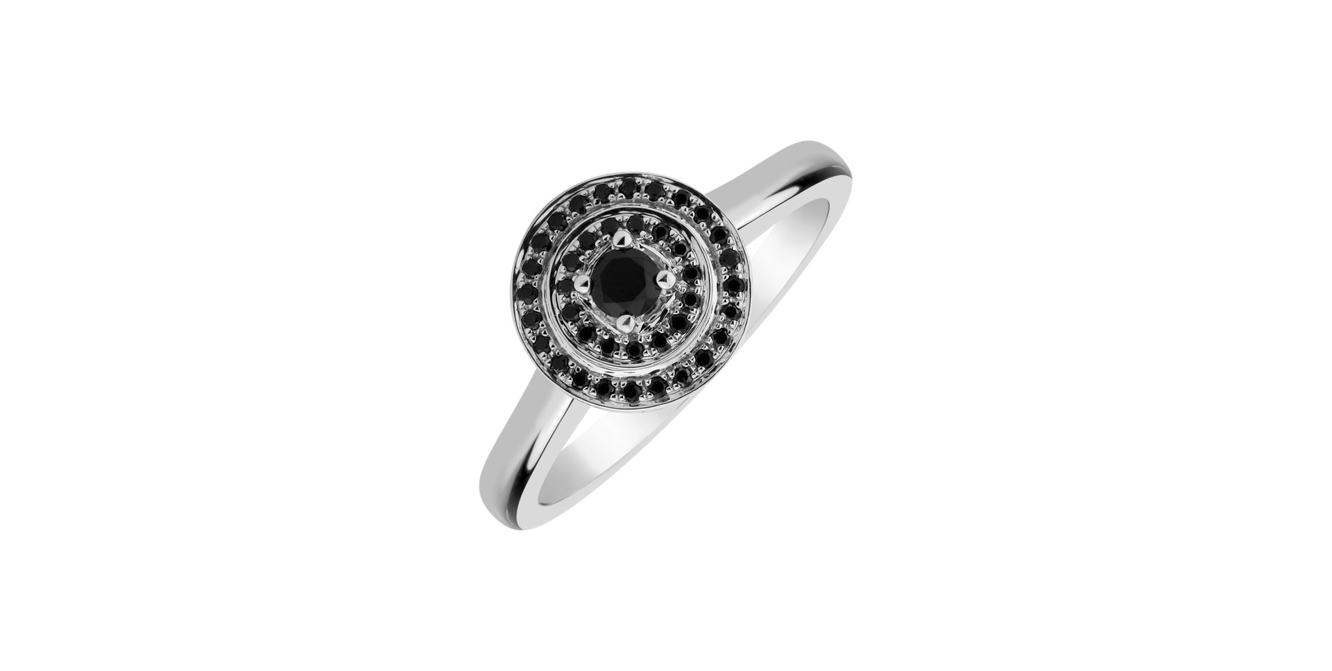 Ring with black diamonds Noble Mystery