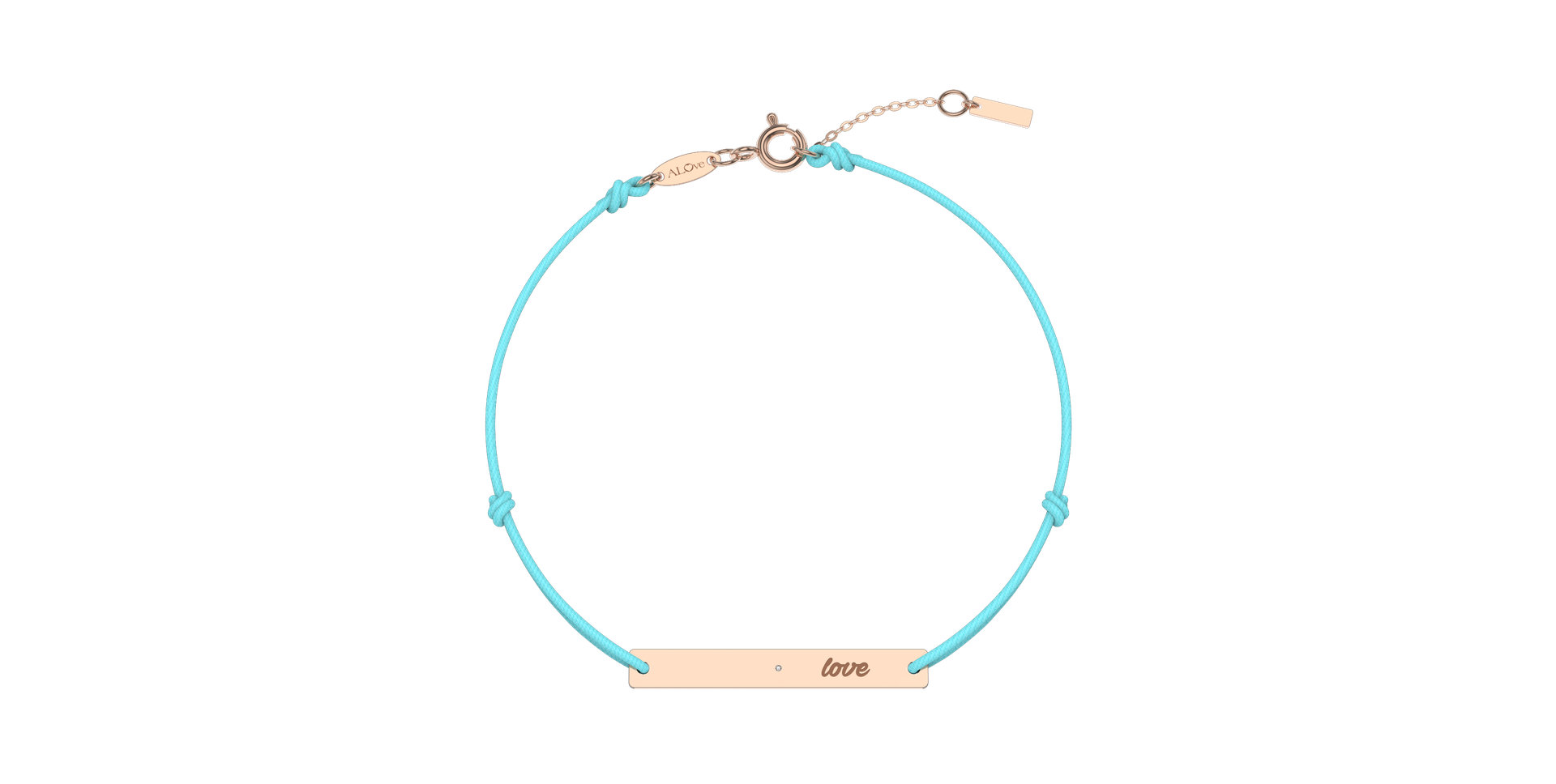 Diamond bracelet with cord Love