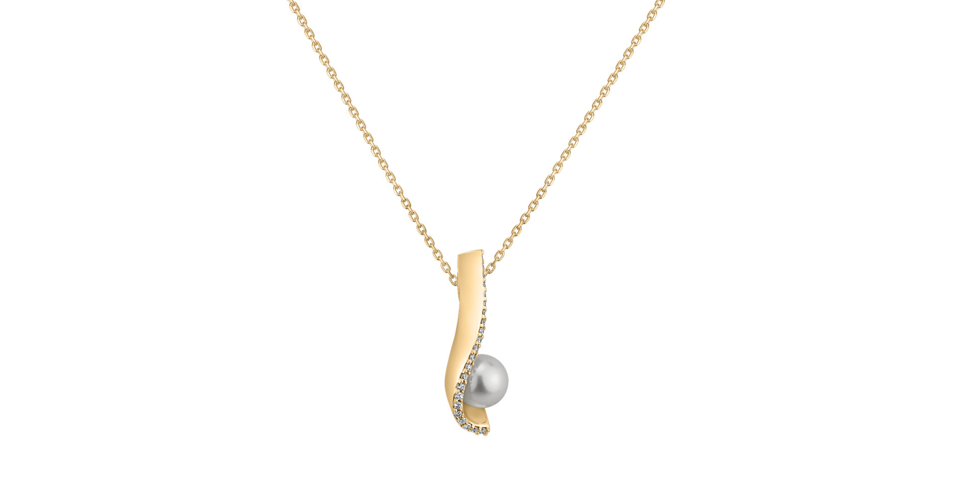 Diamond pendant with necklace and Pearl Lost Ocean