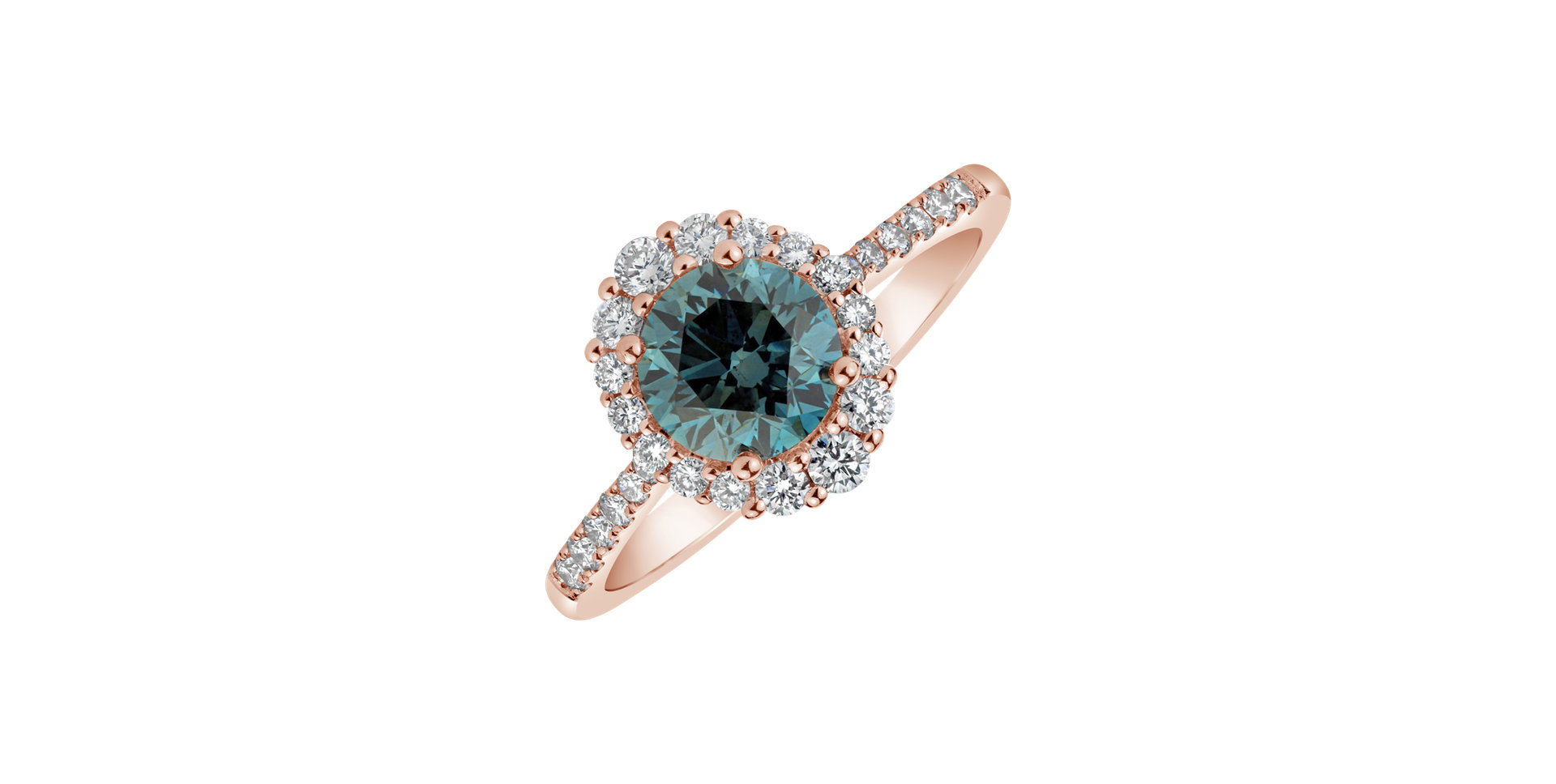 Ring with blue diamonds and white diamonds Glare
