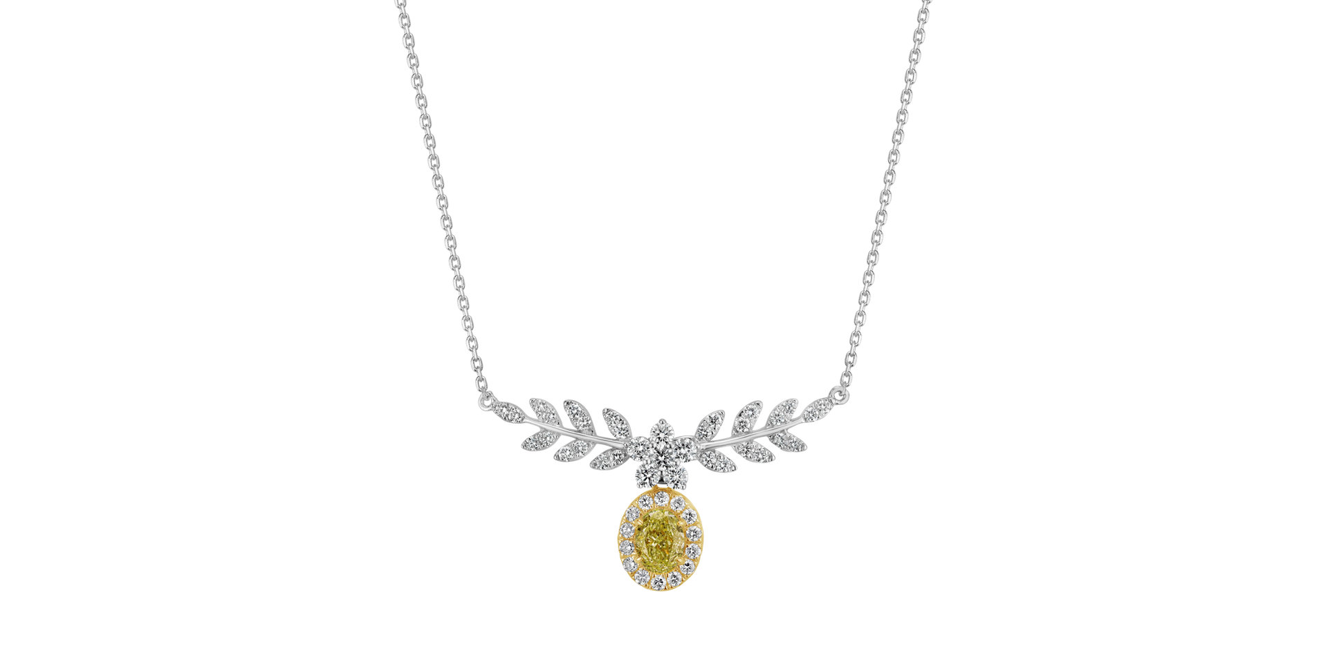 Necklace with yellow and white diamonds Glorious Sunday
