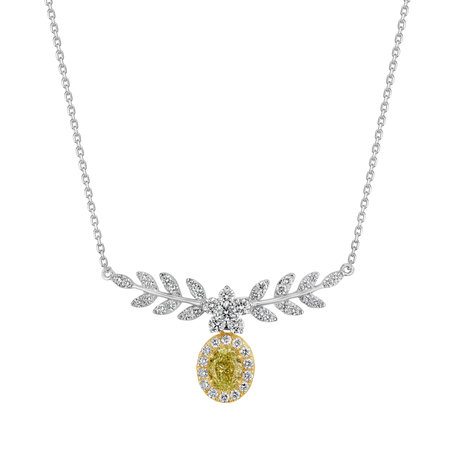 Necklace with yellow and white diamonds Glorious Sunday
