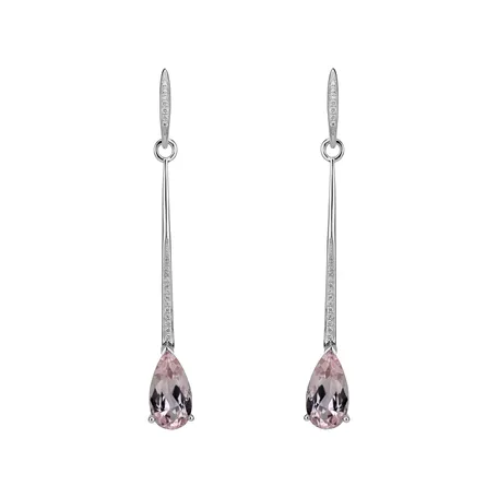 Diamond earrings with Morganite Infinite Marvel