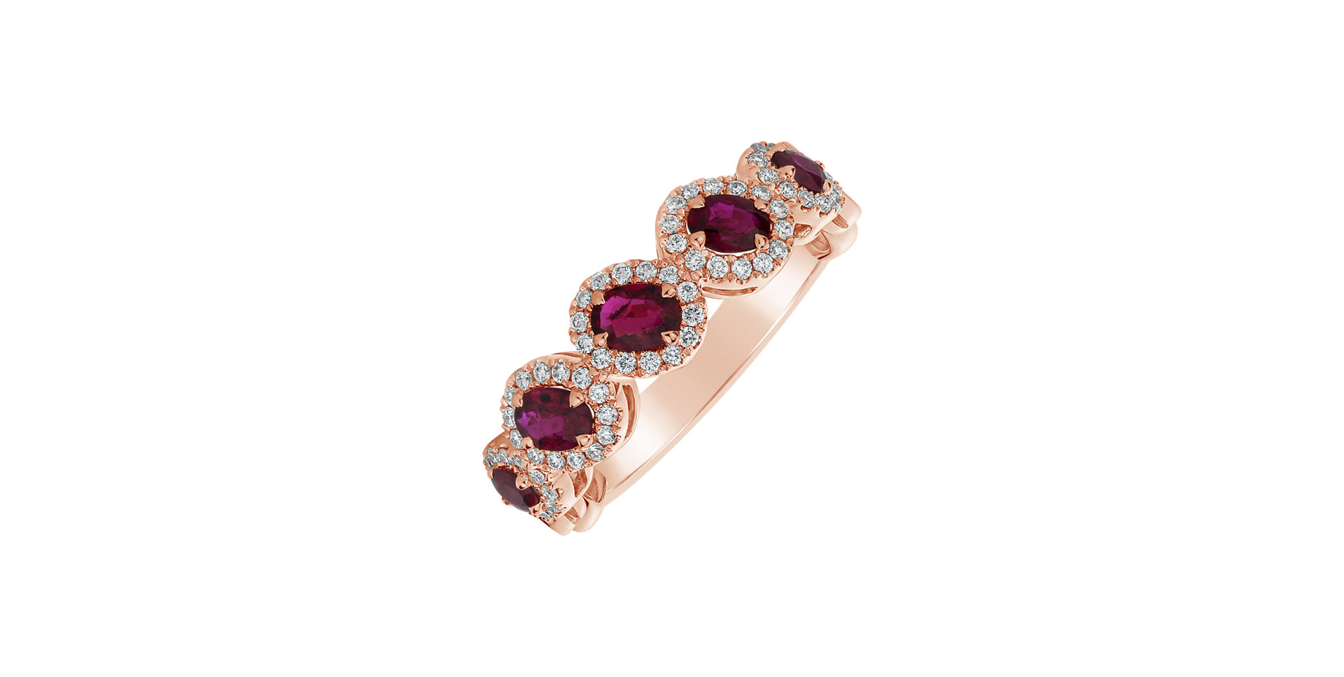 Diamond ring with Ruby Fosette