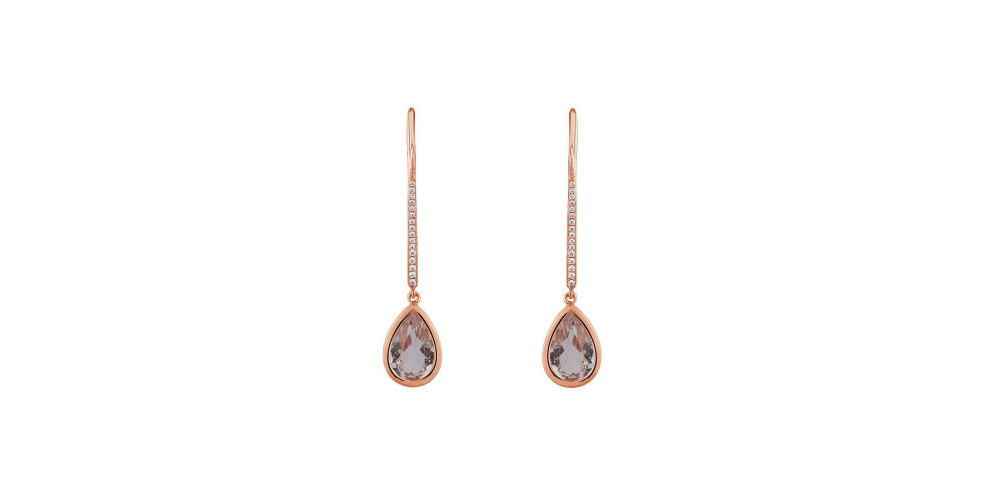 Diamond earrings with Morganite Imaginary Home