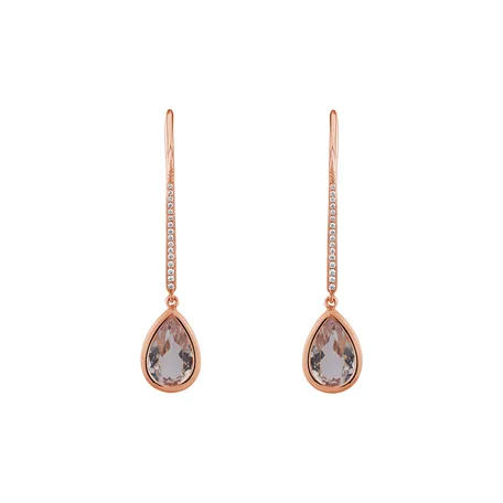 Diamond earrings with Morganite Imaginary Home