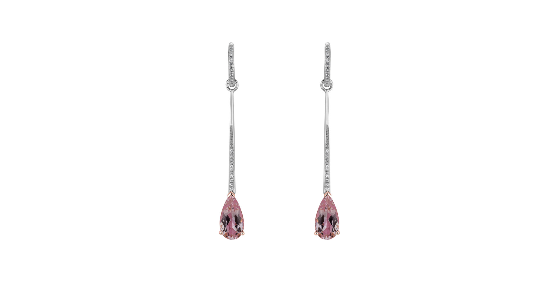 Diamond earrings with Morganite Delightful Touch