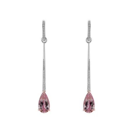 Diamond earrings with Morganite Delightful Touch