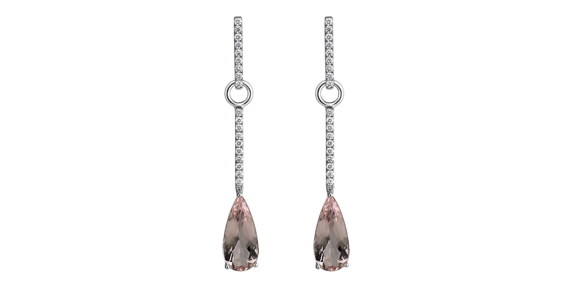 Diamond earrings with Morganite Charming Galaxy