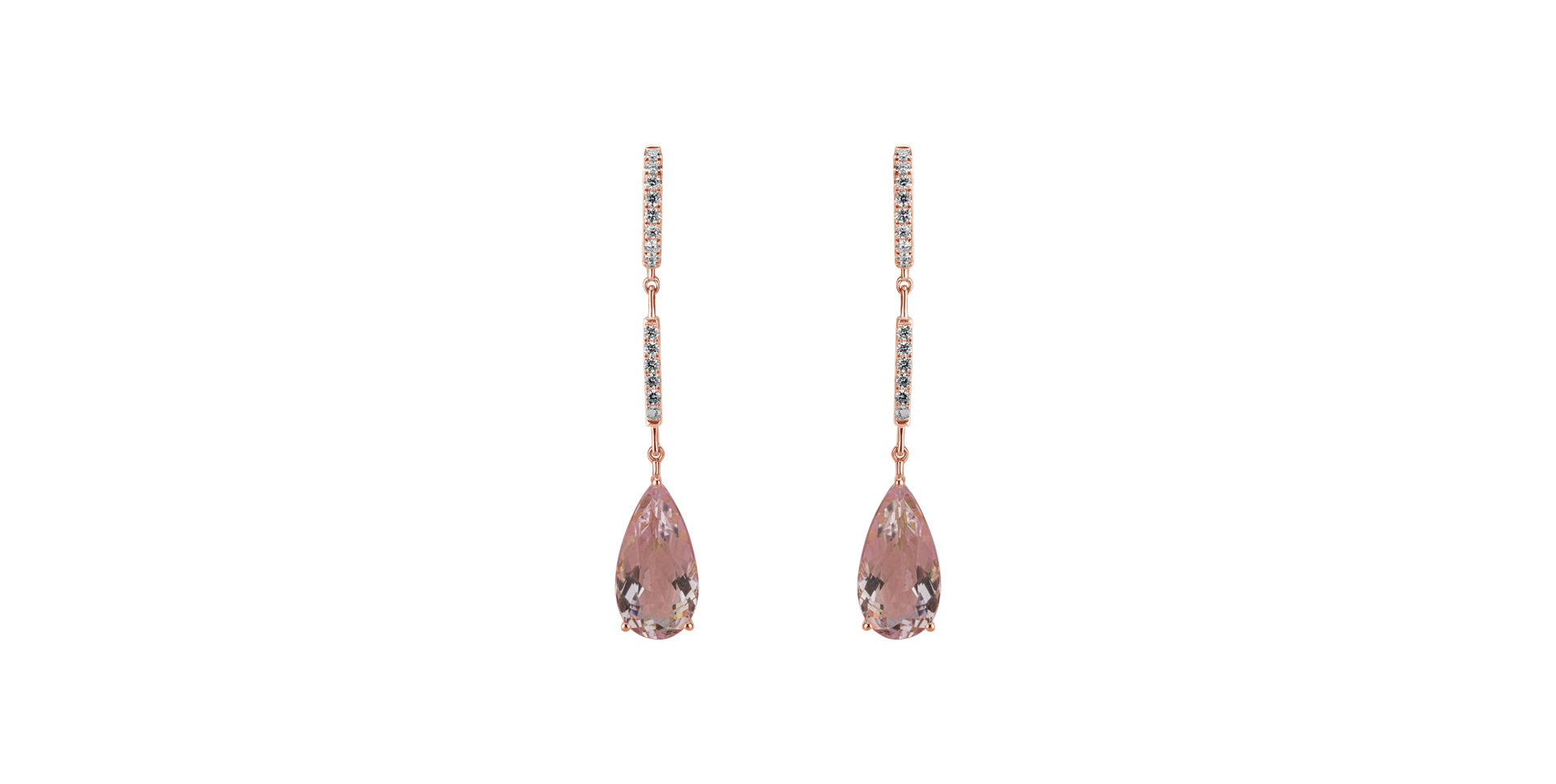 Diamond earrings with Morganite Metabolic