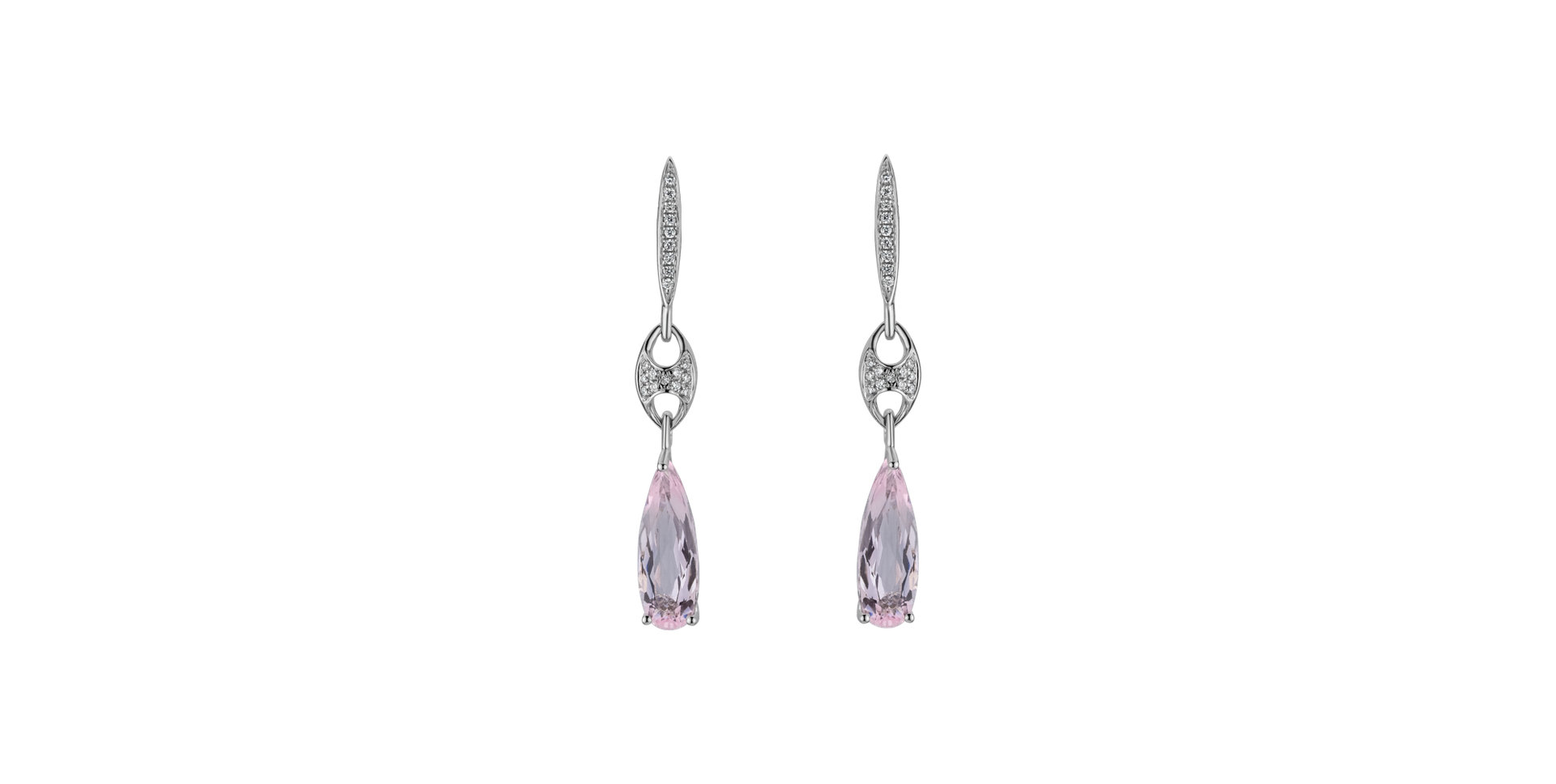 Diamond earrings with Morganite Echoes Whisper