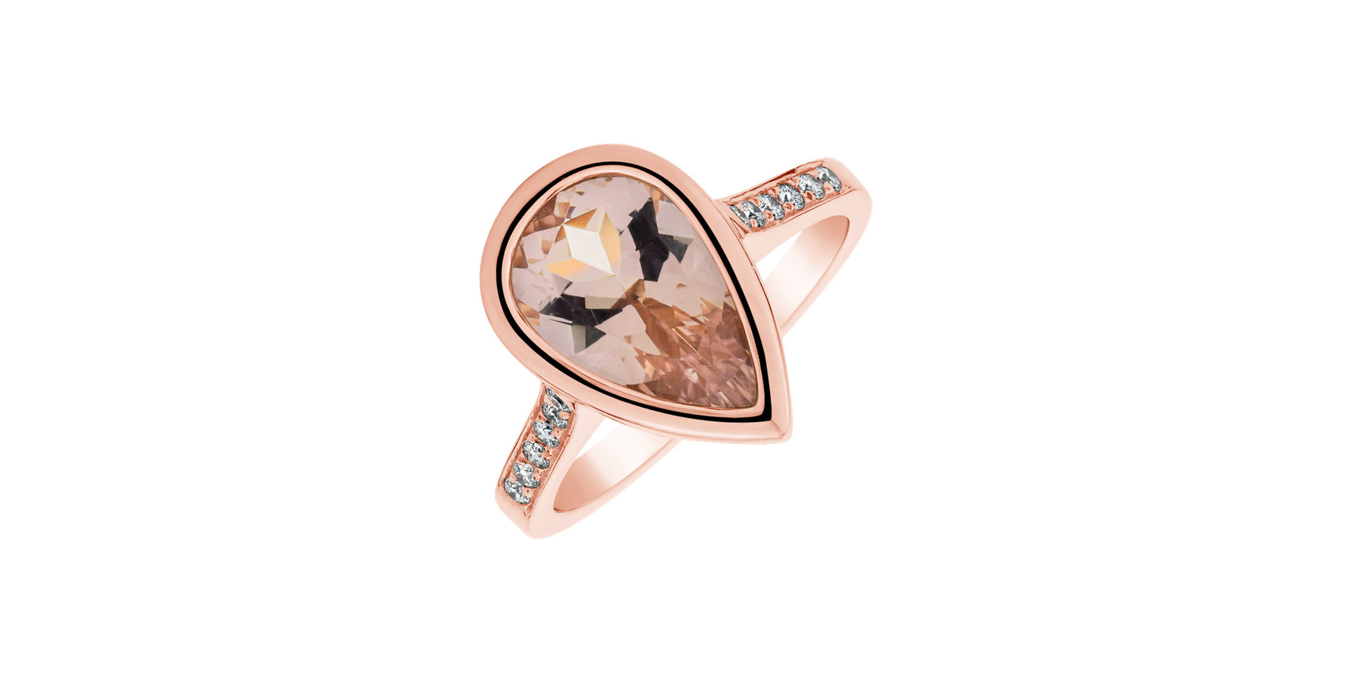 Diamond ring with Morganite Ethereal  Symphony