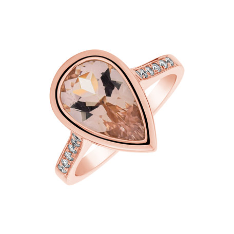 Diamond ring with Morganite Ethereal  Symphony