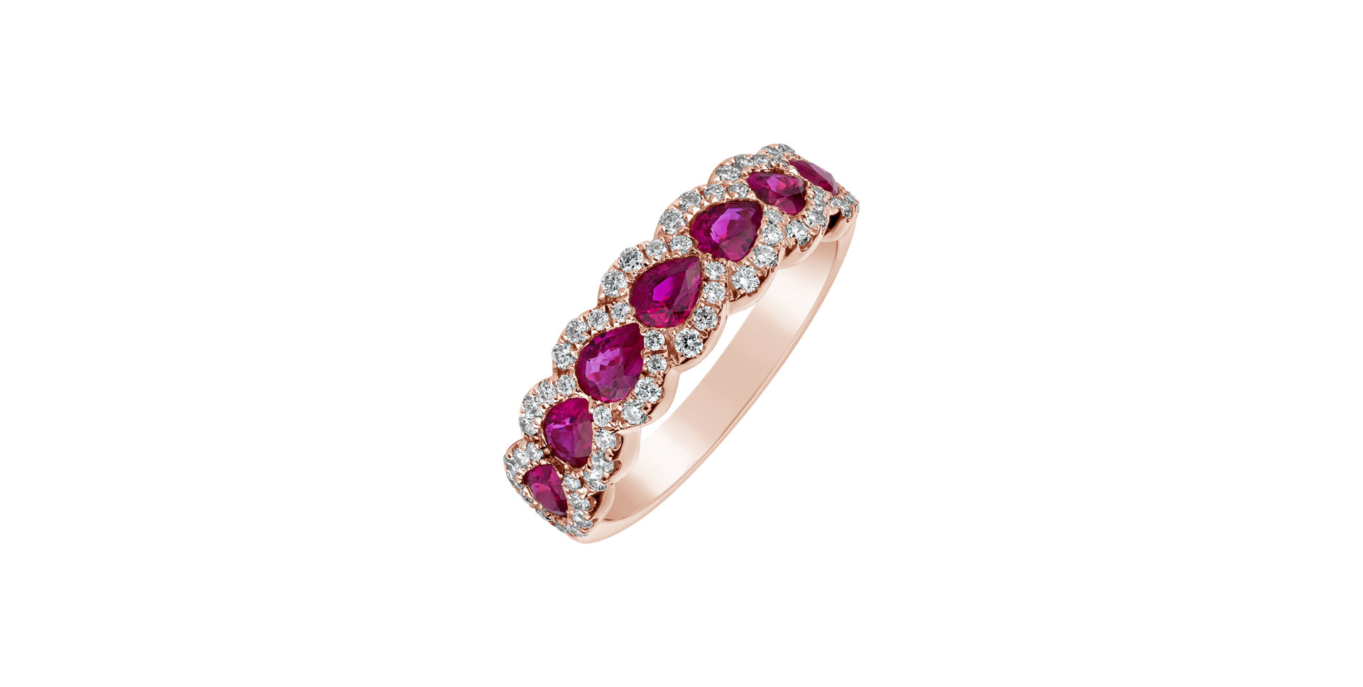 Diamond ring with Ruby Francine