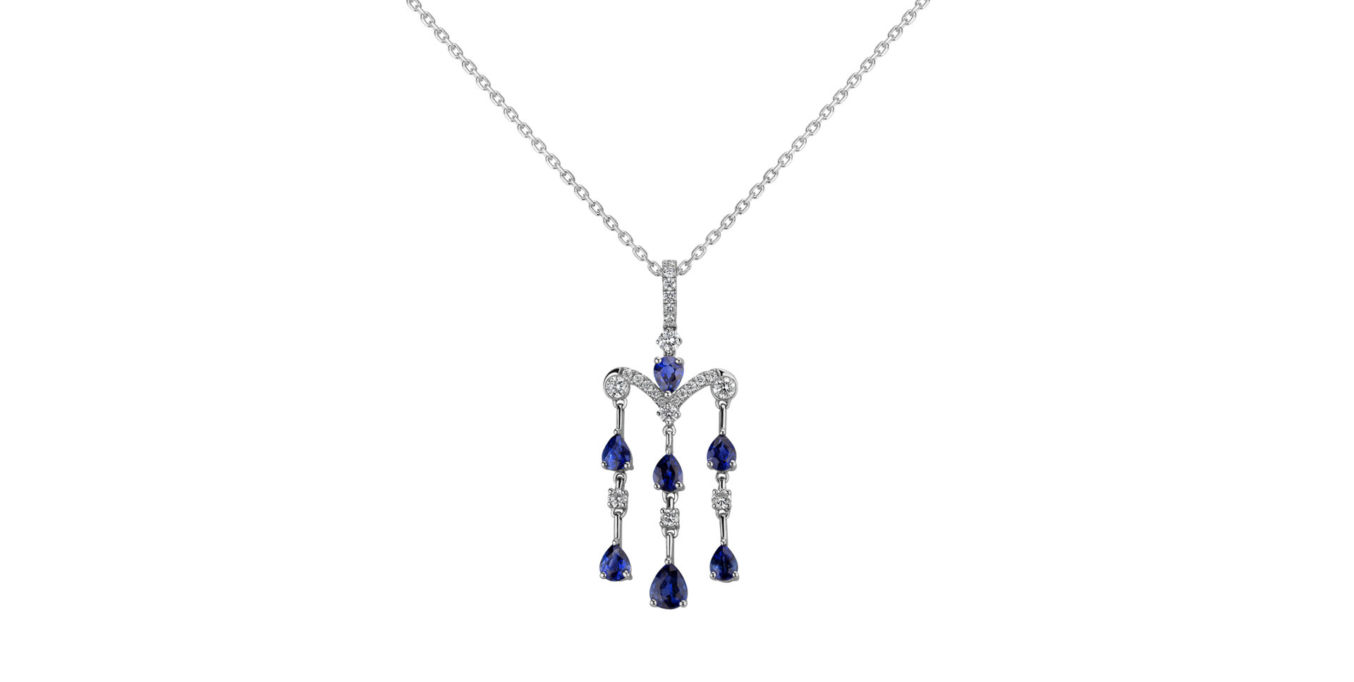 Diamond pendant with Sapphire Manette