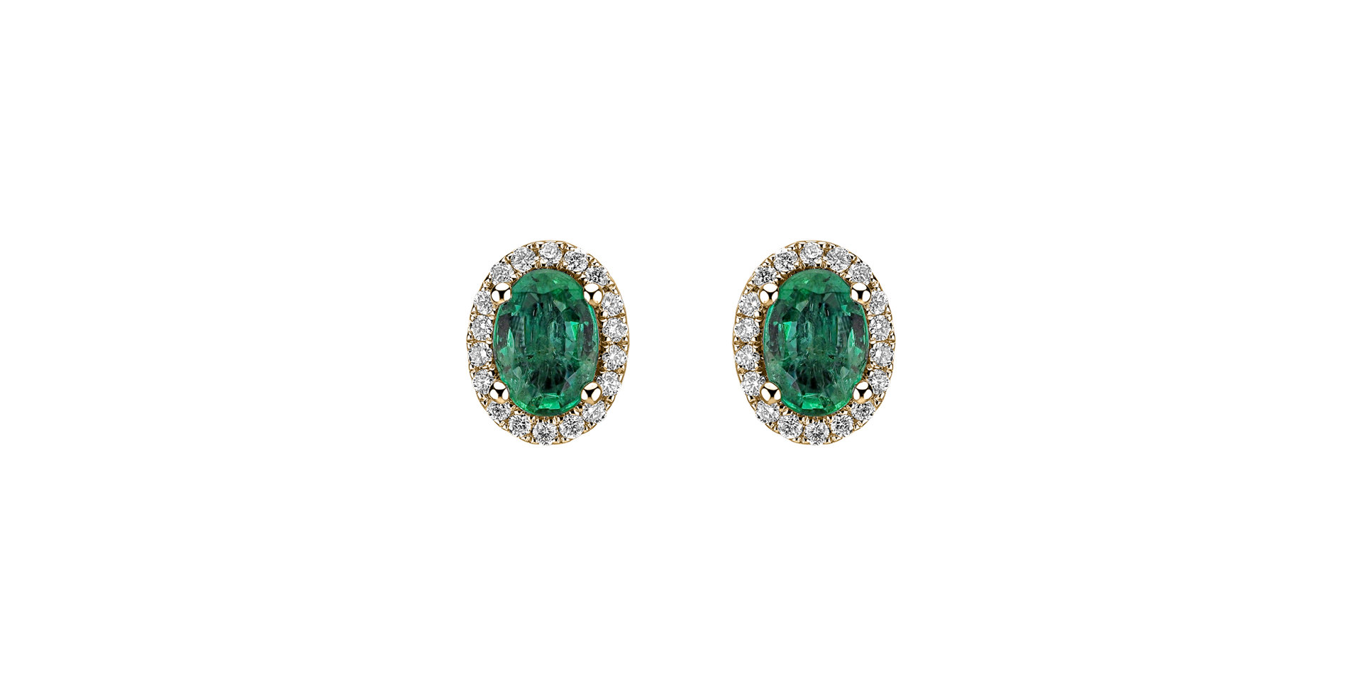 Diamond earrings with Emerald Imperial Allegory