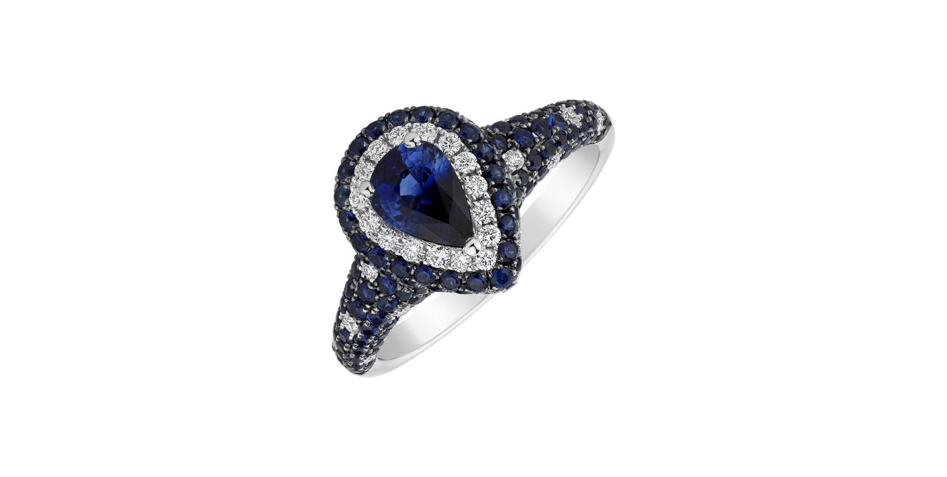 Diamond ring with Sapphire Black Raven
