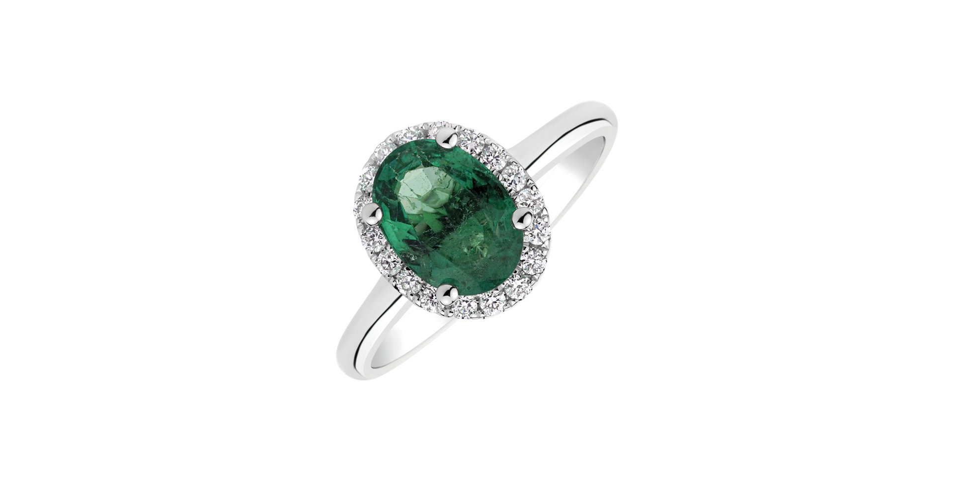 Diamond ring with Emerald Glory Allegory