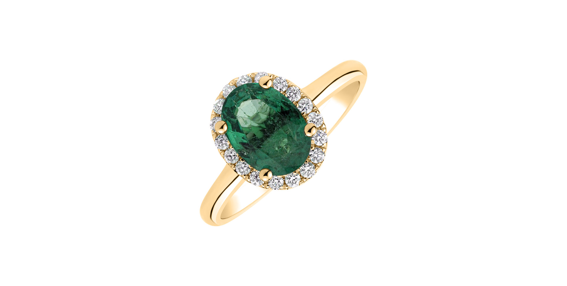 Diamond ring with Emerald Glory Allegory