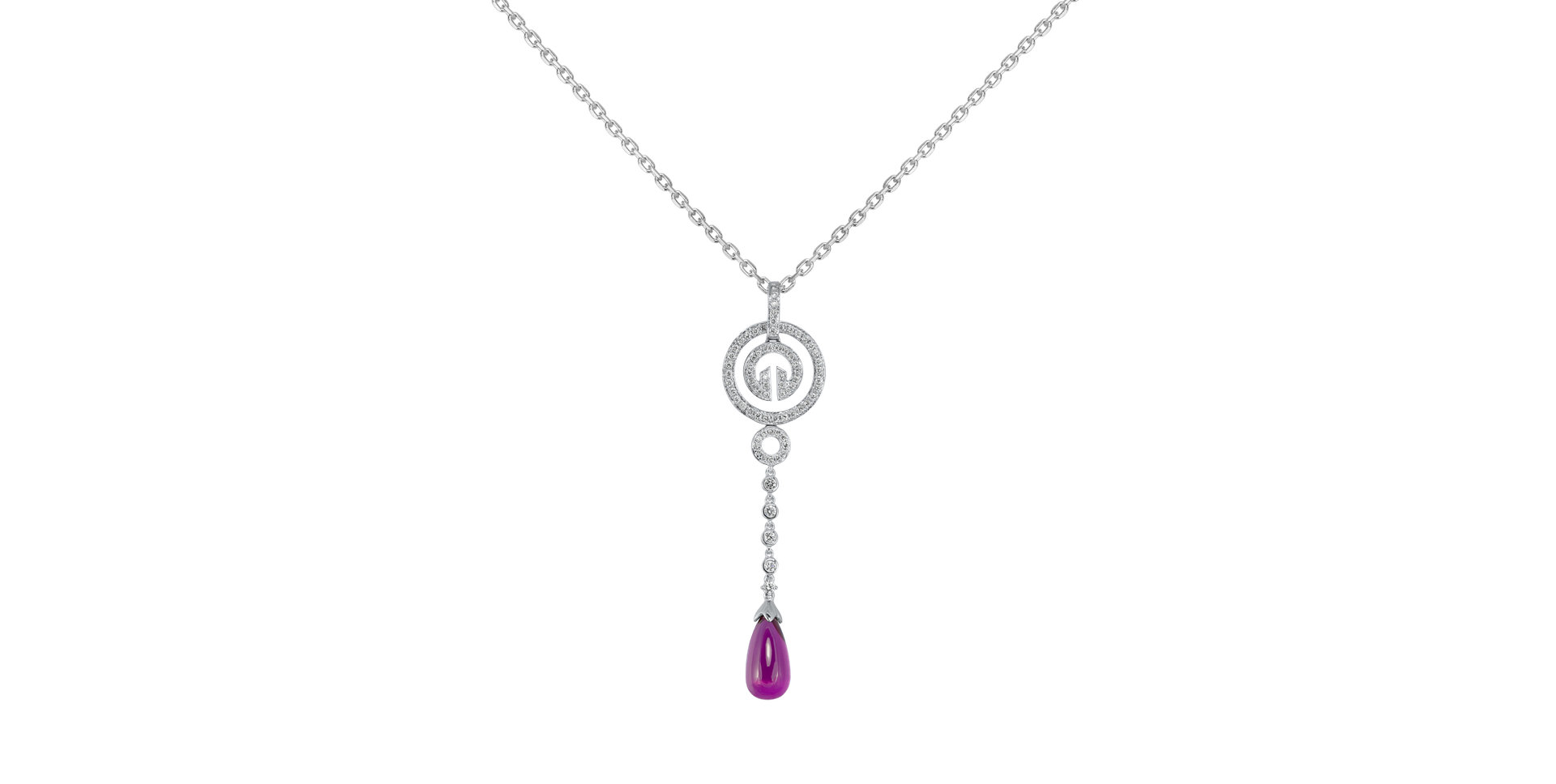 Diamond pendant with Turmalinem Graceful Drop