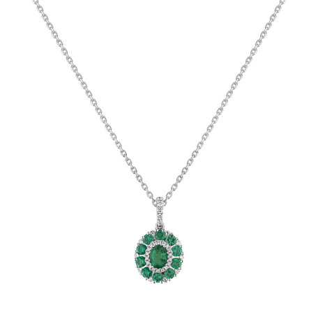 Diamond pendant with Emerald Emerald Dream