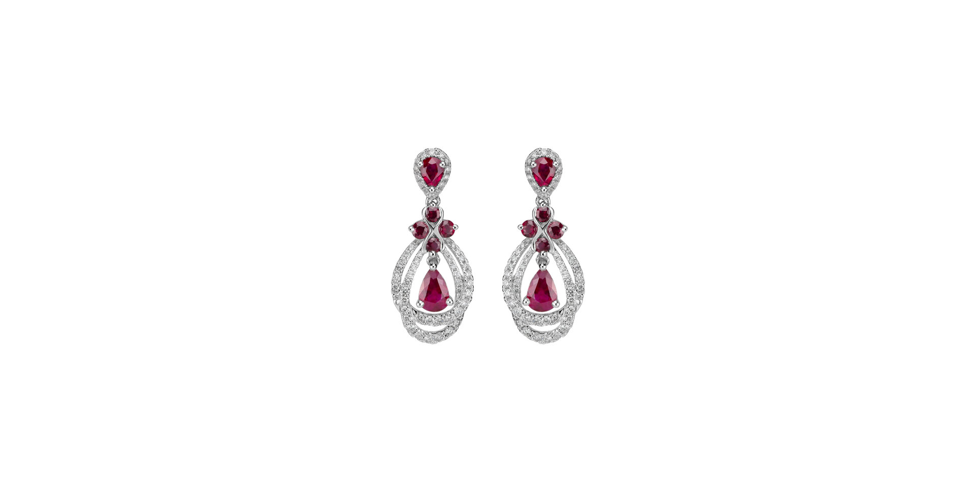 Diamond earrings and Ruby Ruby Chandelier