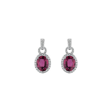 Diamond earrings with Tourmaline Rose Princess