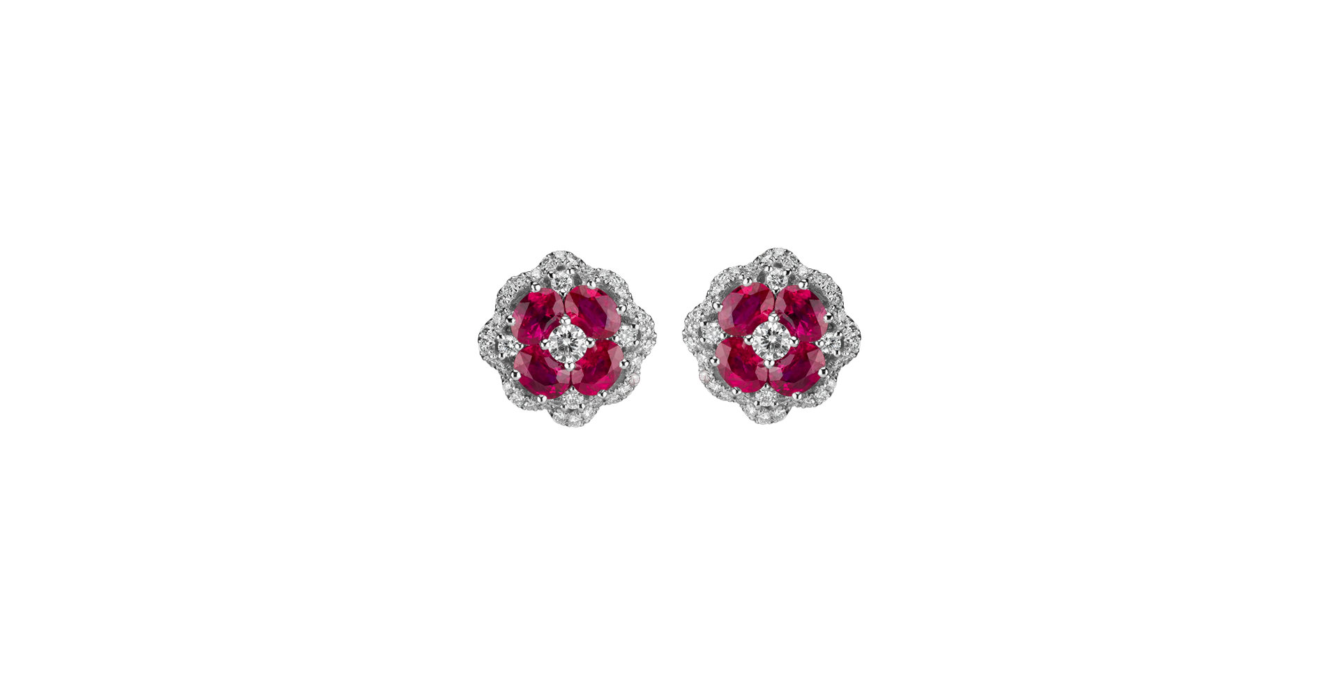 Diamond earrings and Ruby Luxy Mirage