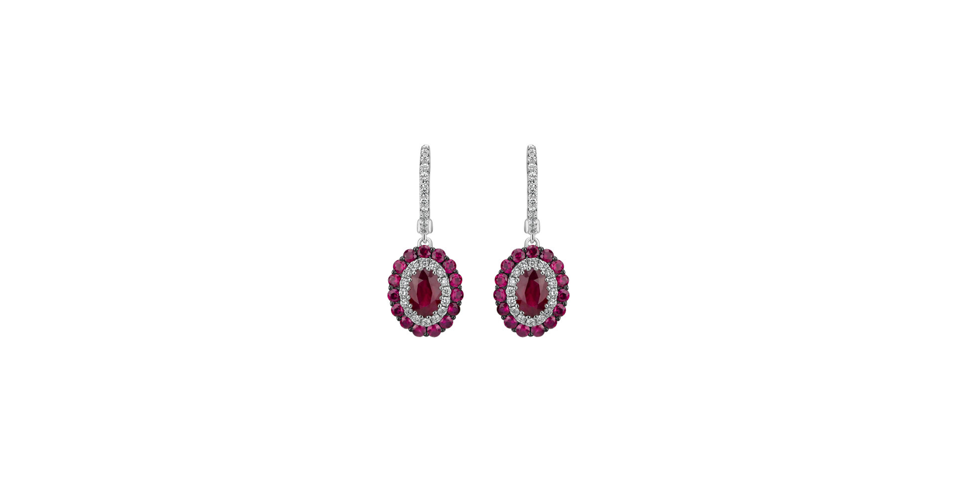 Diamond earrings and Ruby Courage