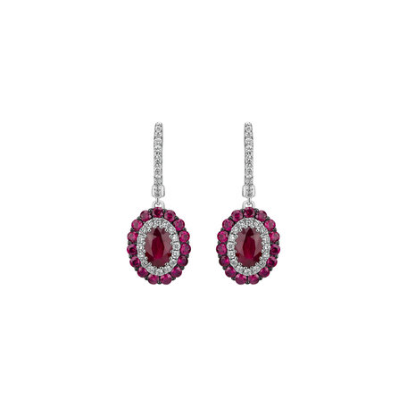 Diamond earrings and Ruby Courage