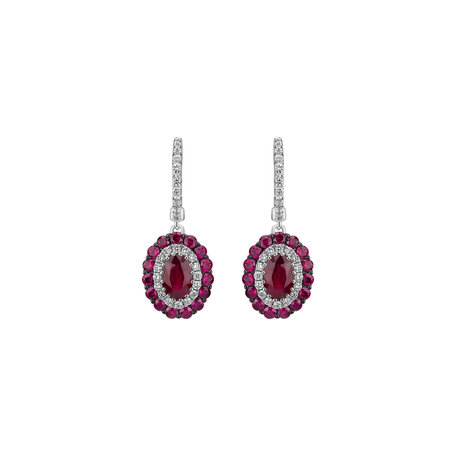 Diamond earrings and Ruby Courage