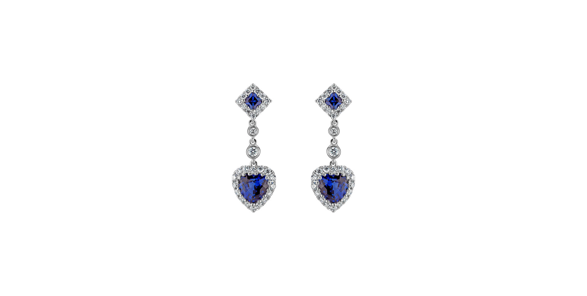 Diamond earrings and Sapphire Teagan